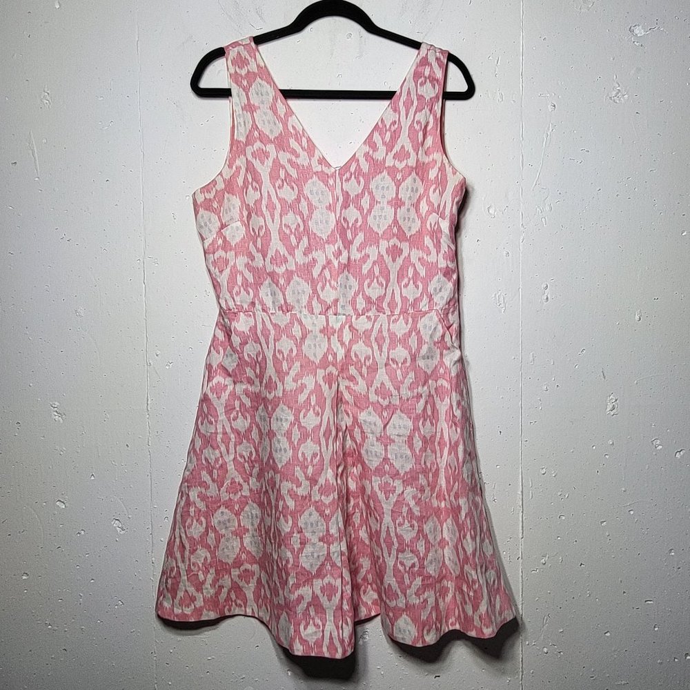 Gap Womens Ikat Printed Sleeveless V-Neck Dress 10 Spring Summer Barbiecore Cute
